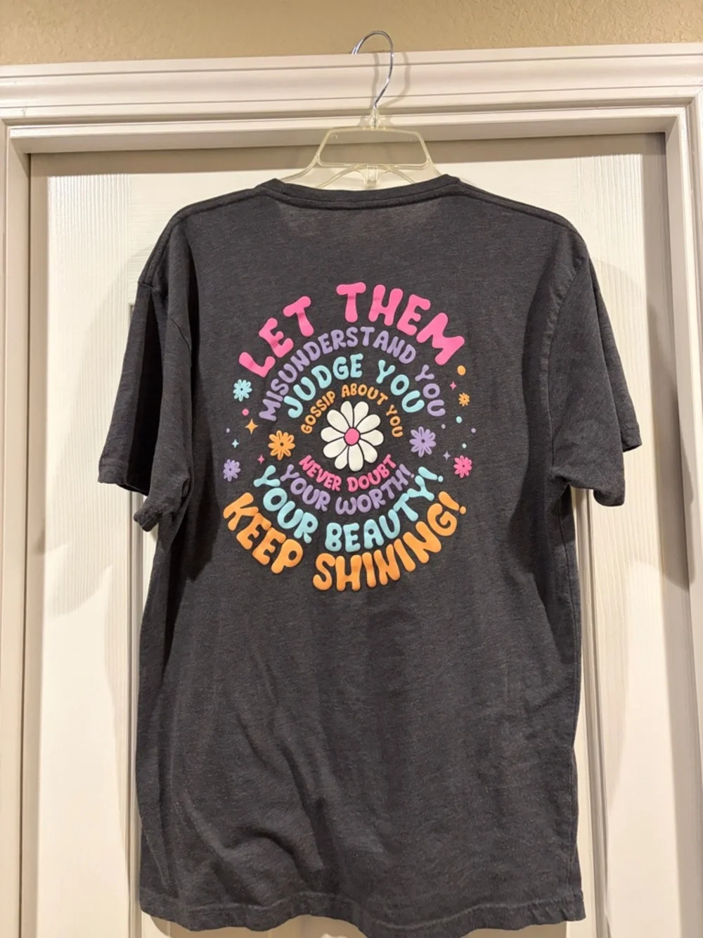 Love in Faith Let Them Graphic Short-Sleeve Tee - Charcoal size L - Picture 4 of 4